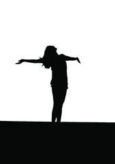 shilloute of woman vector illustration  relax