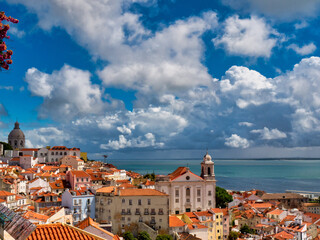panorama of the old town Lisbon