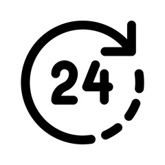 24 hours support glyph icon