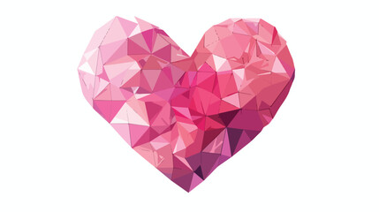 Naklejka na ściany i meble Polygonal pink colored heart Flat vector isolated 