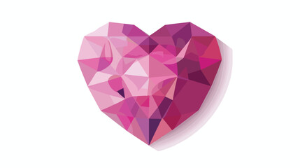 Naklejka na ściany i meble Polygonal pink colored heart Flat vector isolated 