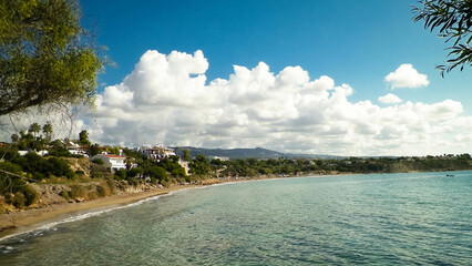 Coral Bay on Cyprus. Touristic atraction.