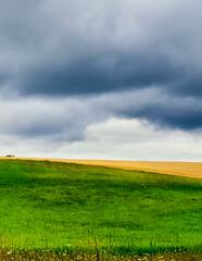 Cloudy day in Kashubia Poland. - obrazy, fototapety, plakaty
