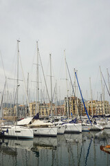A harbour and marina in Palermo, Sicily, Italy