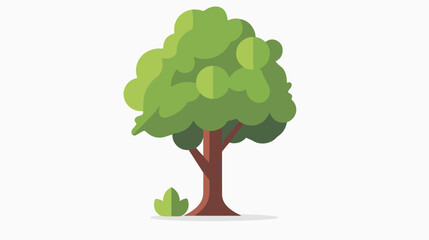 Tree plant natural icon flat vector isolated on white