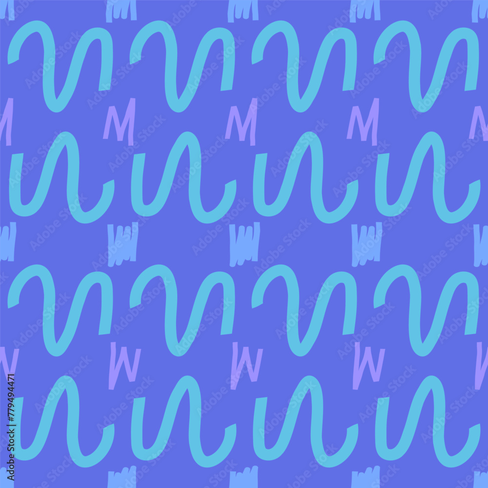 Poster abstract geometric seamless pattern. scribble childish elements endless background. doodle style rep