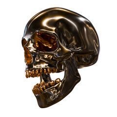 Golden skull. Halloween. Costume. Head