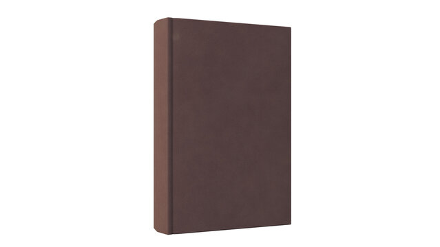 a brown book with a white background