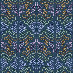 Abstract retro seamless pattern. vintage ornament endless background. Vector flat illustration