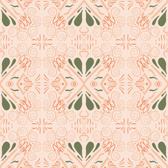 Abstract retro seamless pattern. vintage ornament endless background. Vector flat illustration