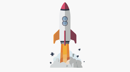 Rocket Launched Icon Vector Logo Template Ilu Vector
