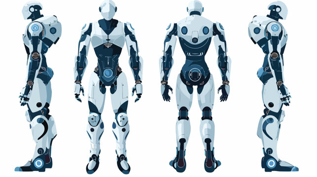 Robot body without hands part for replacement Flat vector