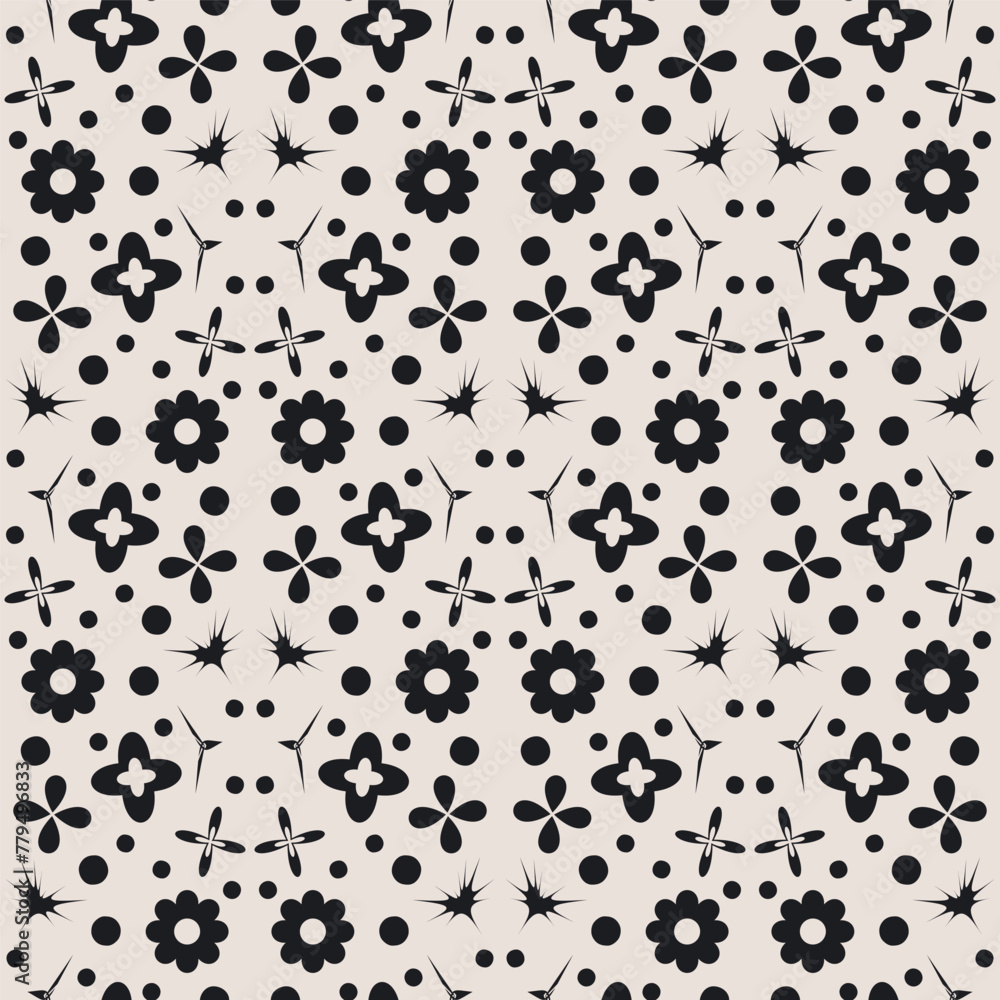 Poster abstract retro seamless pattern. geometric ornament endless background. trendy y2k elements repeat c