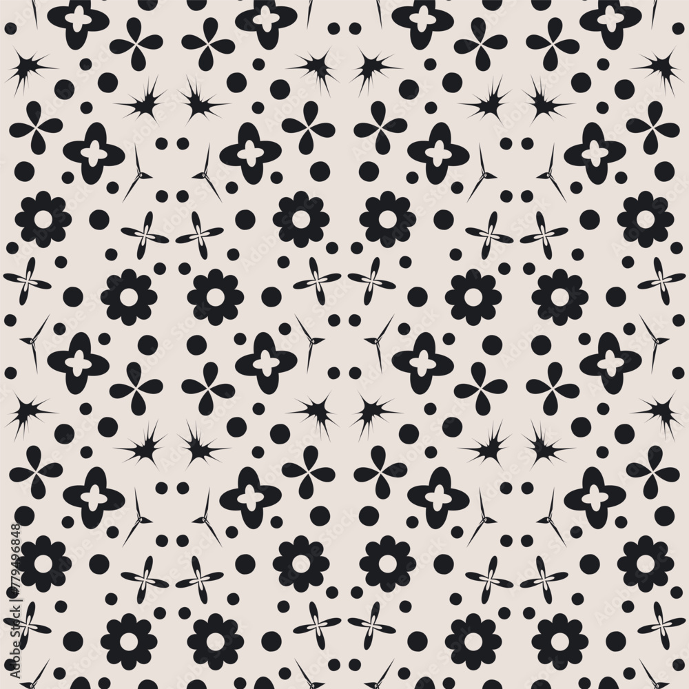 Poster abstract retro seamless pattern. geometric ornament endless background. trendy y2k elements repeat c