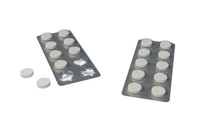 two pills in a plastic container and one with a pill cap