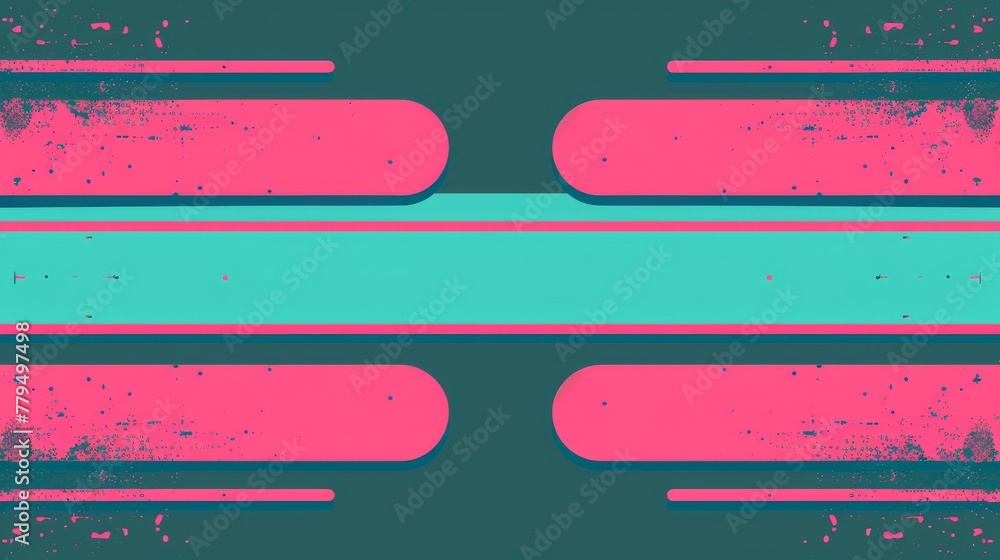 Aufkleber create a retro-futuristic design with two horizontal bars in teal and magenta ready for text ai gene