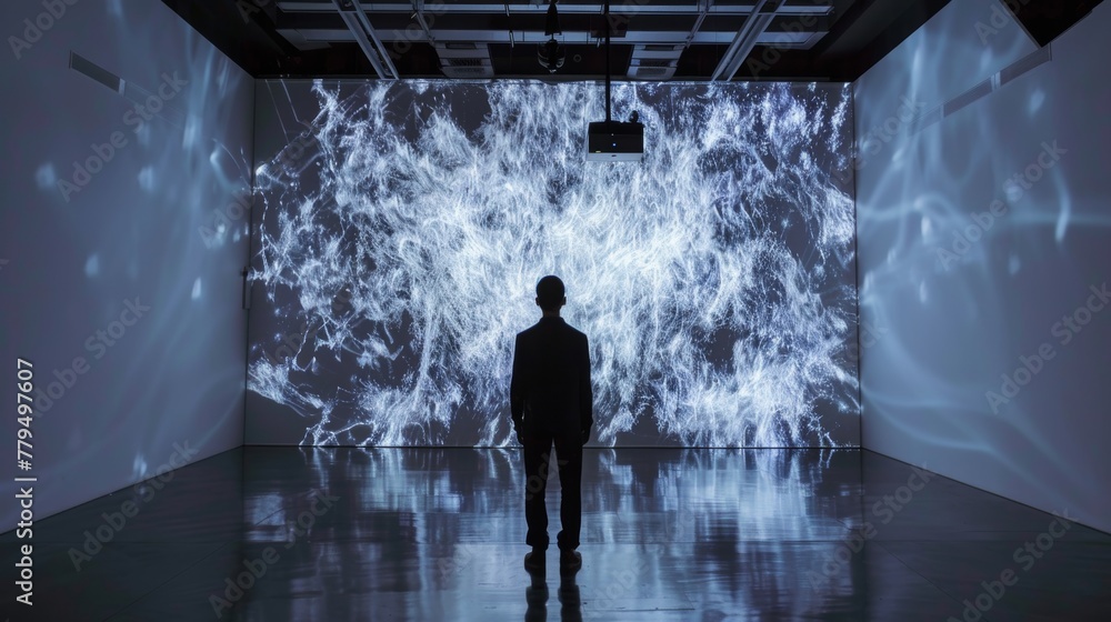 Poster creating art that transcends physical boundaries with technology ai generated illustration