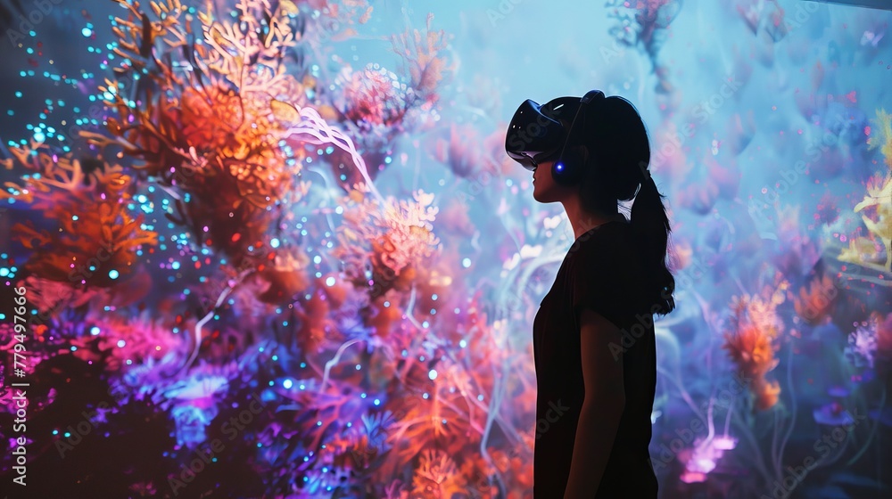 Fototapete Creating art that transcends physical boundaries with technology  AI generated illustration
