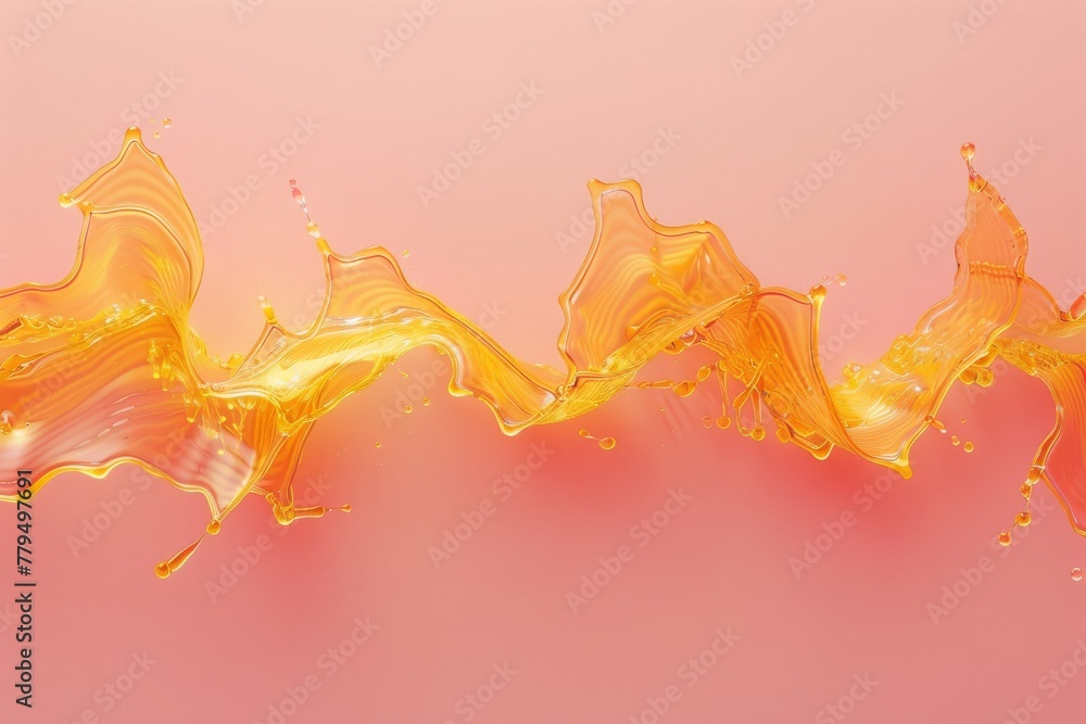 Poster Light pink background with a single yellow sound wave transforming.