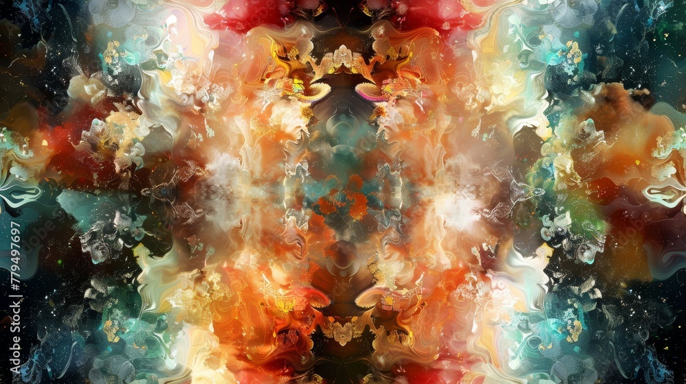 Poster creating art through digital algorithms ai generated illustration