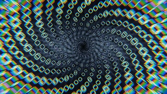 Digital spiral looped animation. Hypnotic effect. Video 4k