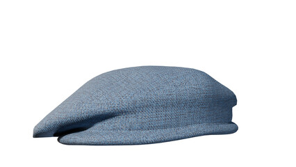 a blue hat with a white background