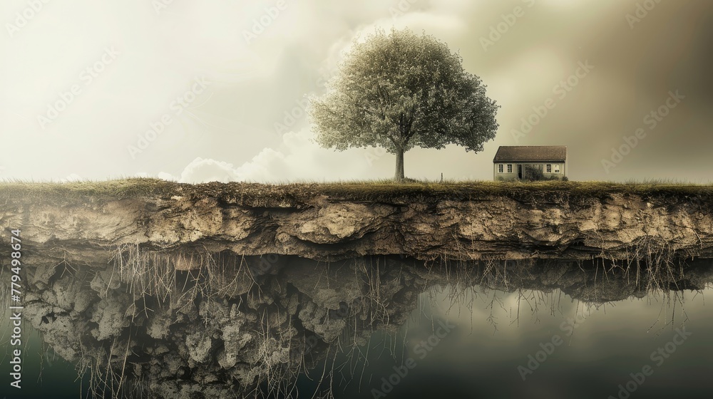 Aufkleber depth and layers of meaning in a single image ai generated illustration