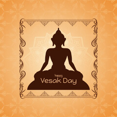 Happy Vesak day or mahavir jayanti background with lord buddha