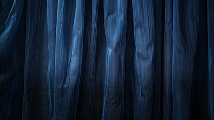 Fototapeta premium dark blue curtains, wool, extreme close up, fabric, straight, frontal