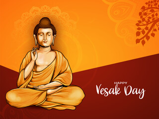 Happy Vesak day or buddha purnima hindu festival celebration background