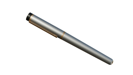 a pen with a gold tip on a white background