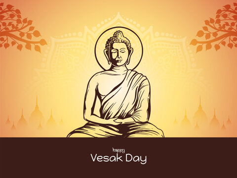 Happy Vesak day or buddha purnima hindu festival celebration background