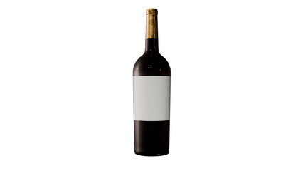 a bottle of wine with a blank label