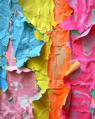 Tuinposter Colorful torn paper pieces collection © Vlad Kapusta