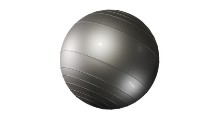a shiny silver ball on a white background