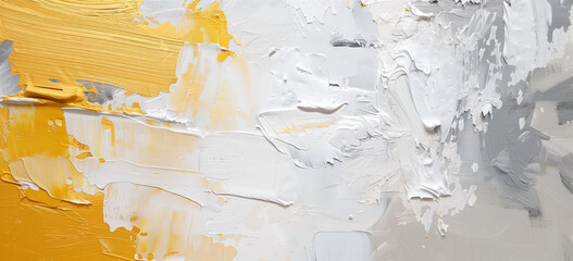 Backgrounds painting with yellow and white colors with a lot of paint splatters