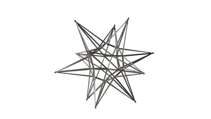 a star made of metal sticks on a white background