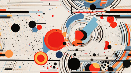 Obraz premium beautiful colorful background made of dots and lines on a white background, repetitive tile background with primary colors