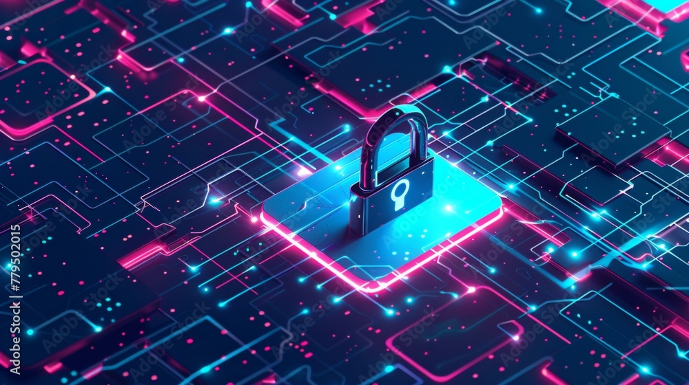 Poster ensuring data privacy and security in health tech systems ai generated illustration