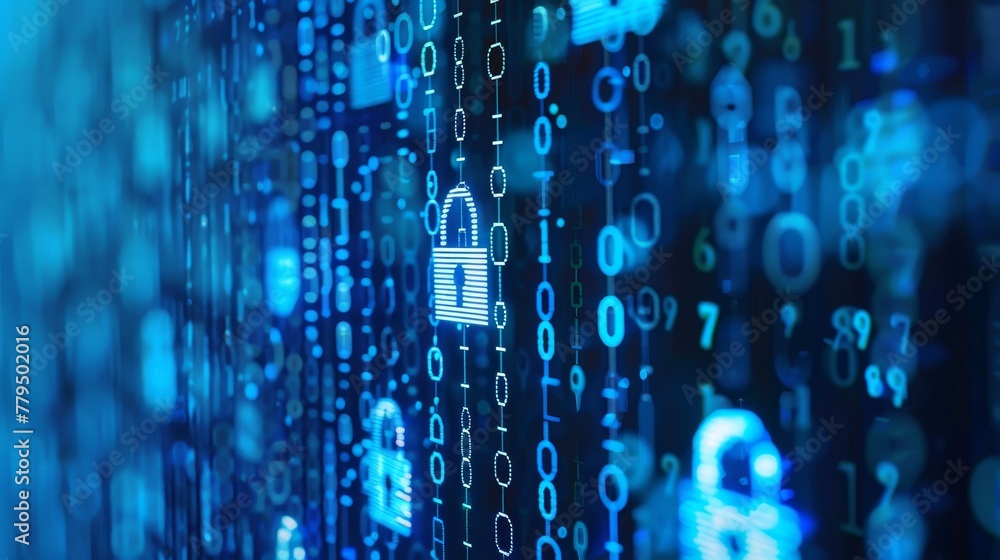 Poster ensuring data privacy and security in health tech systems ai generated illustration
