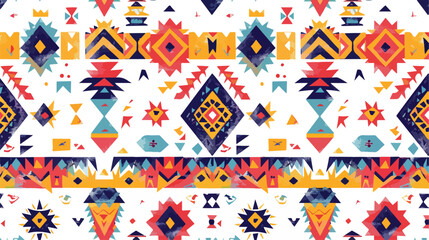 Seamless colorful aztec pattern Flat vector isolated