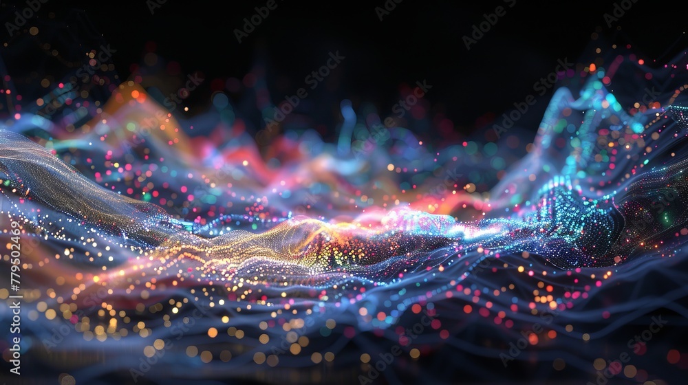 Aufkleber experimenting with new ways of visualizing data through art ai generated illustration