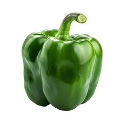 green bell pepper object isolated on transparent background png file