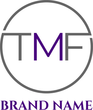TMF initial circle logo design vector