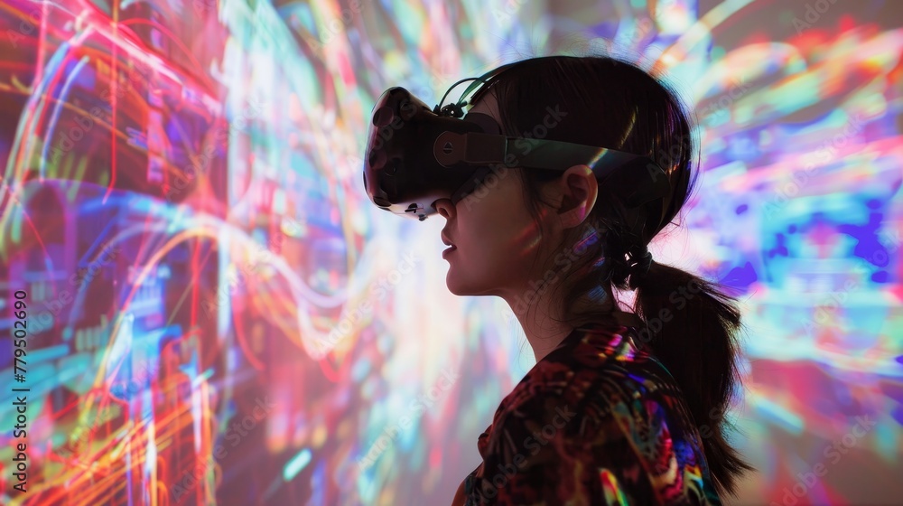 Poster exploring the intersection of art and technology ai generated illustration
