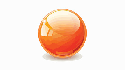 Shiny glossy icon with white design on orange background