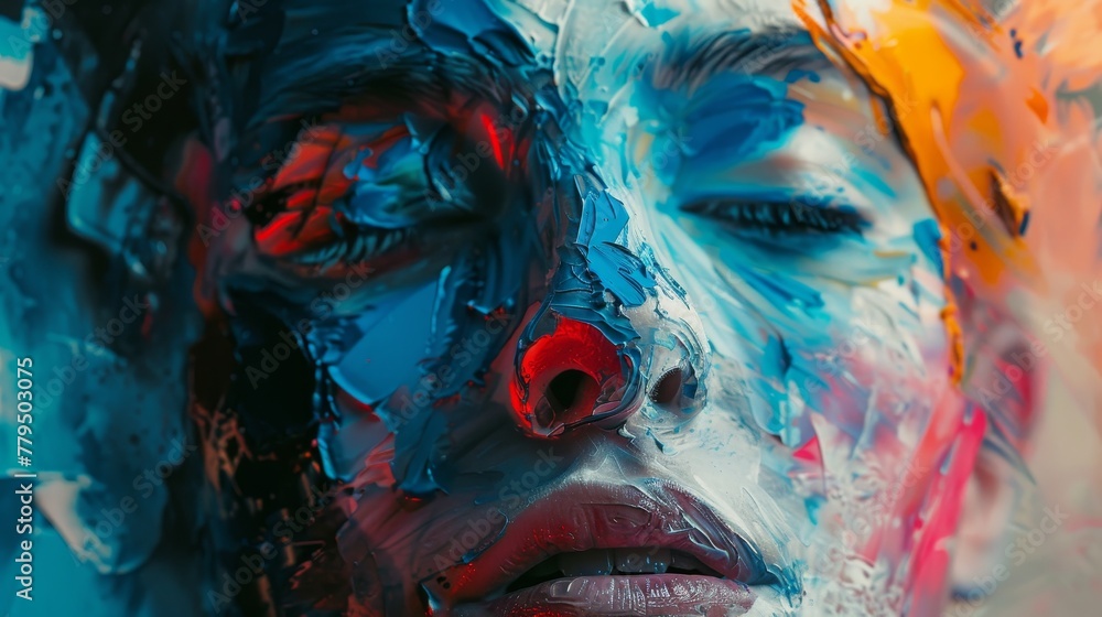 Aufkleber exploring the relationship between humans and ai in art creation ai generated illustration