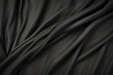 black dark natural cotton linen textile texture background banner panorama silk satin curtain pattern with copy space for photo text or product
