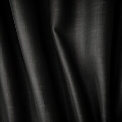 black dark natural cotton linen textile texture background banner panorama silk satin curtain pattern with copy space for photo text or product - obrazy, fototapety, plakaty
