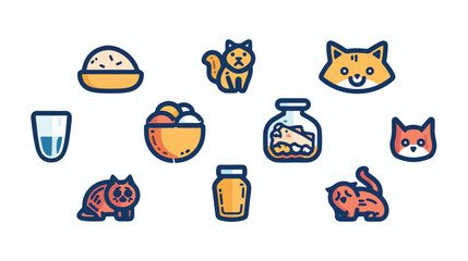 Simple pet food line icon. Premium symbol in stroke